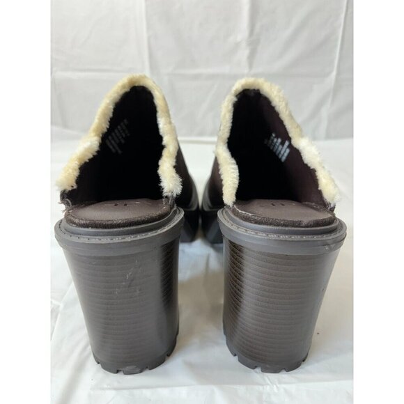 JustFab Alec Block Heeled Mule Slip On Chunky Shoe Brown Size 9 - Picture 2 of 13
